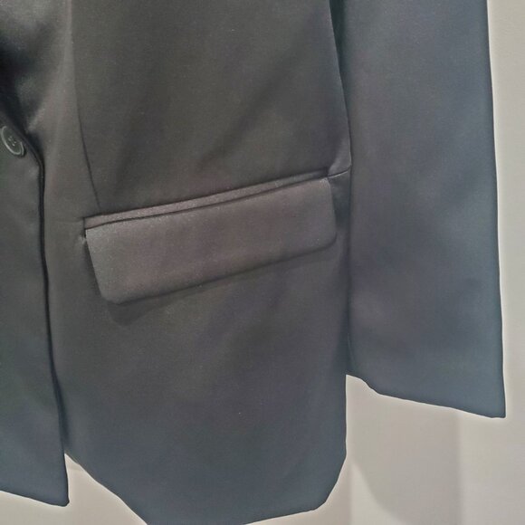 A New Day Black Satin Double Breasted Blazer Jacket New With Tag  Large - Picture 8 of 14